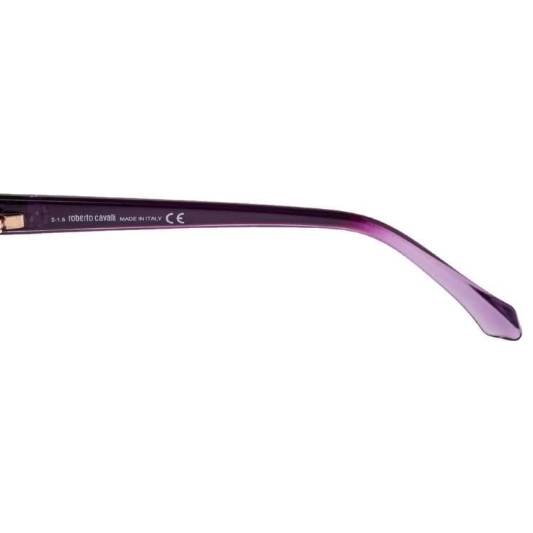 Pre Owned Roberto Cavalli Purple/Gold Mirror 888S Mekbuda Cat Eye Sunglasses