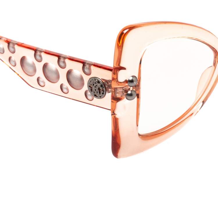 Pre Owned Roberto Cavalli Clear Pink/ Clear RC1055 Fiesole Butterfly Sunglasses