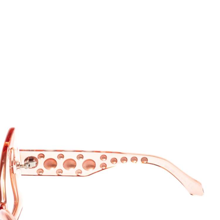 Pre Owned Roberto Cavalli Clear Pink/ Clear RC1055 Fiesole Butterfly Sunglasses