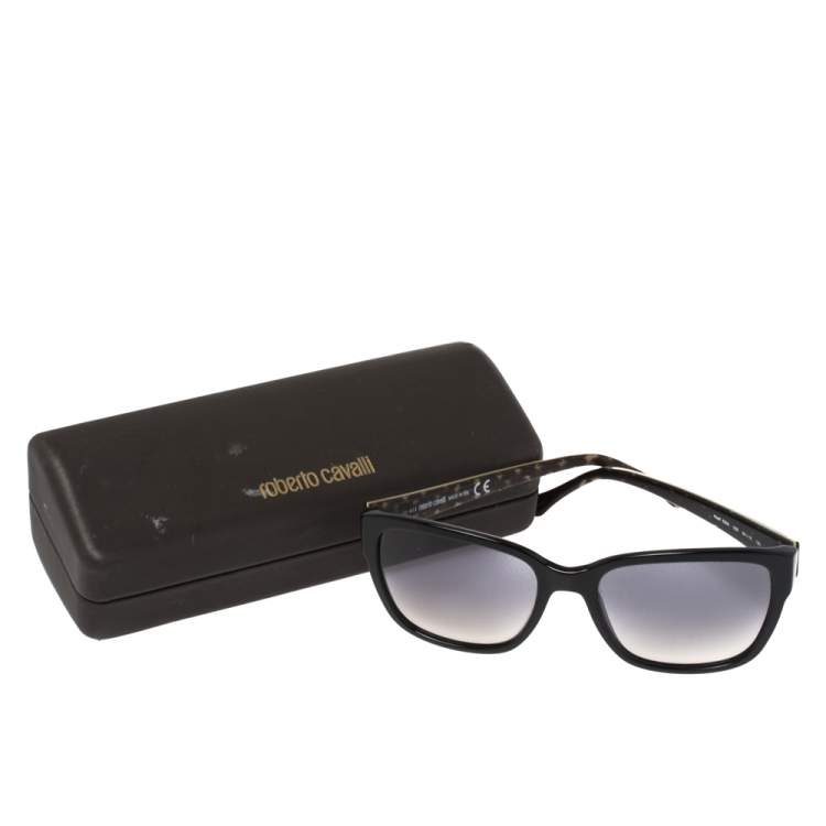 Pre Owned Roberto Cavalli Black & Havana/ Grey Gradient 825S Alsafi Square Sunglasses