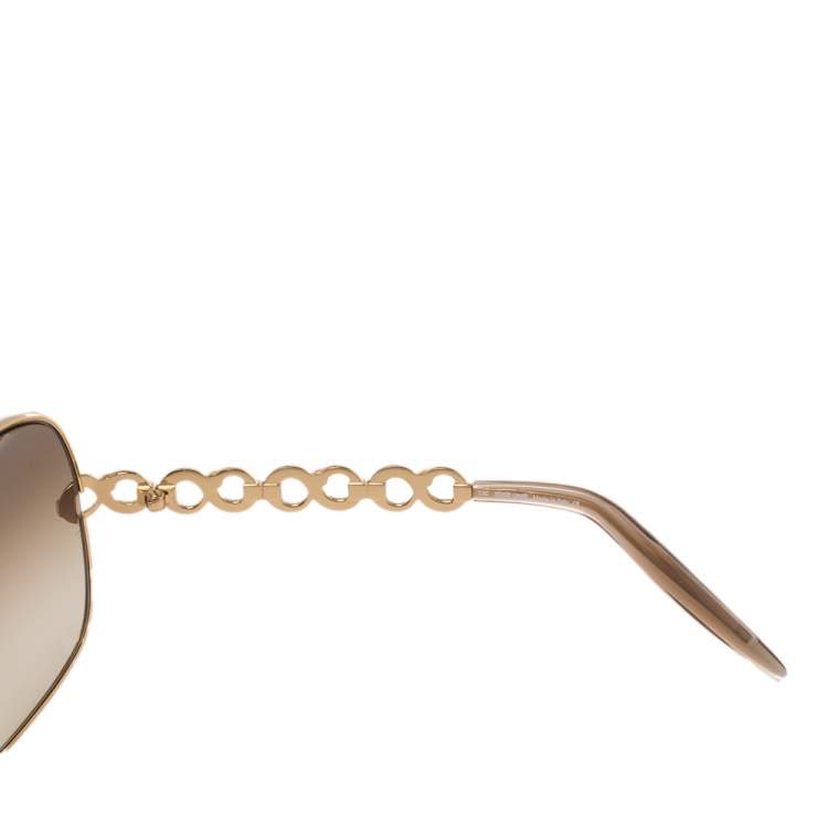 Pre Owned Roberto Cavalli Gold/Brown Telefo 374S  Aviator Sunglasses