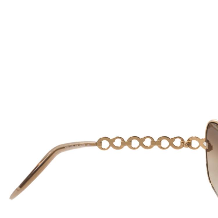 Pre Owned Roberto Cavalli Gold/Brown Telefo 374S  Aviator Sunglasses