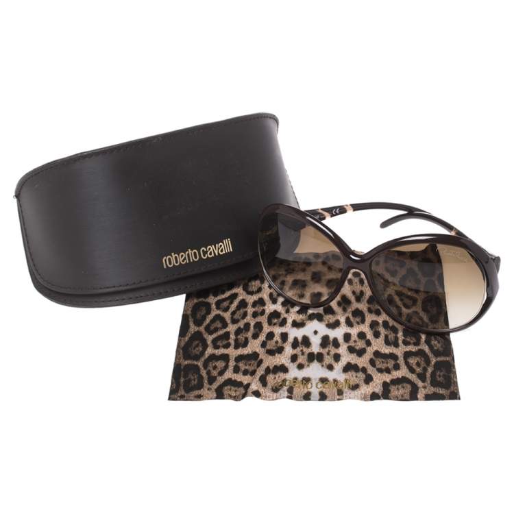 Pre Owned Roberto Cavalli Brown Pegaso 338S Oversized Sunglasses