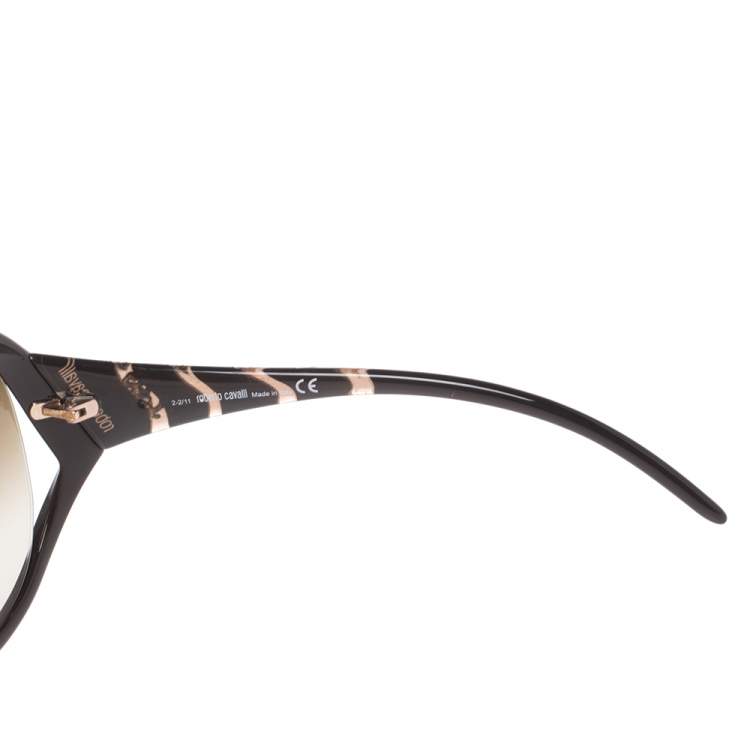 Pre Owned Roberto Cavalli Brown Pegaso 338S Oversized Sunglasses