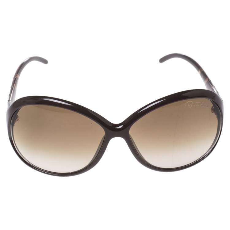 Pre Owned Roberto Cavalli Brown Pegaso 338S Oversized Sunglasses