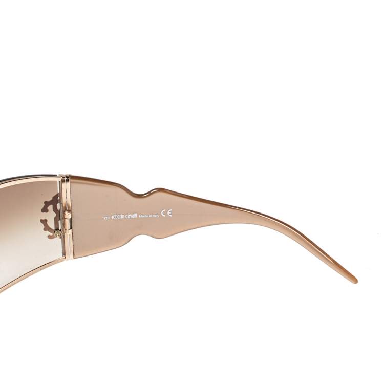 Pre Owned Roberto Cavalli Brown/Beige Acetate Aglaia 245S Gradient Sunglasses