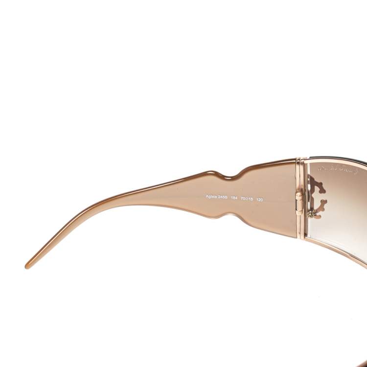Pre Owned Roberto Cavalli Brown/Beige Acetate Aglaia 245S Gradient Sunglasses