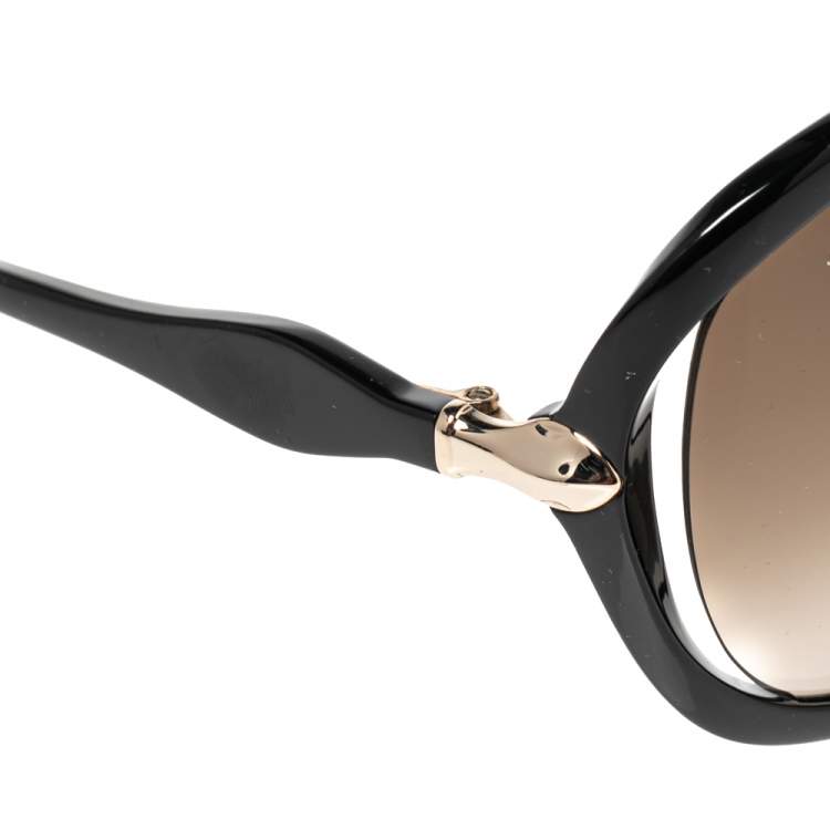 Pre Owned Roberto Cavalli Black Acetate Banyan 732S 01F Gradient Sunglasses