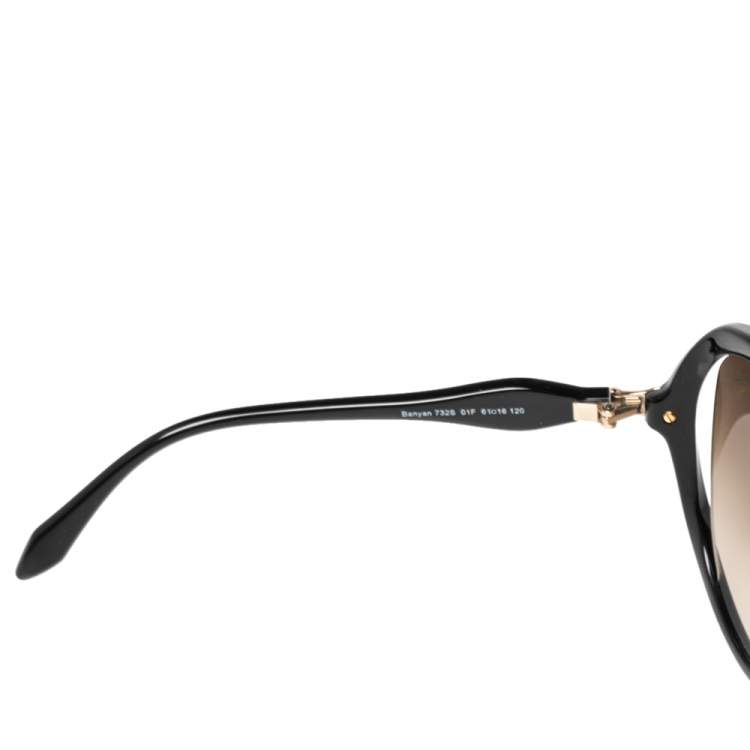 Pre Owned Roberto Cavalli Black Acetate Banyan 732S 01F Gradient Sunglasses
