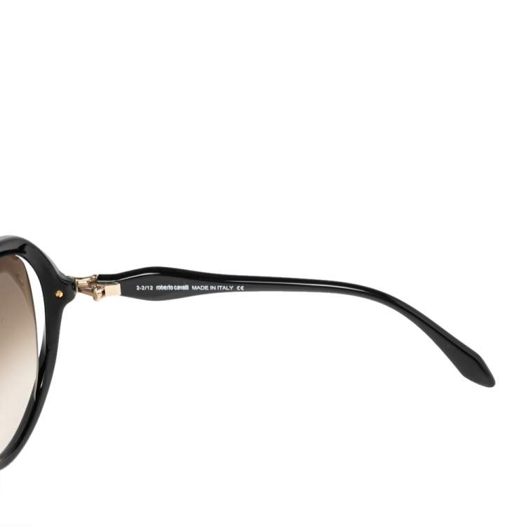 Pre Owned Roberto Cavalli Black Acetate Banyan 732S 01F Gradient Sunglasses