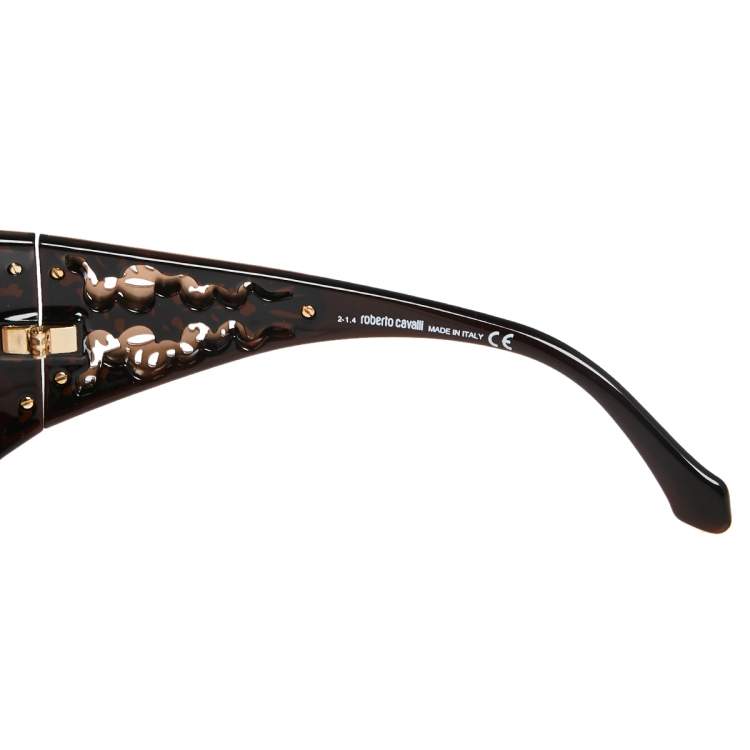 Pre Owned Roberto Cavalli Crystal Embellished / Brown Gradient Aldebaran 804S Square Sunglasses