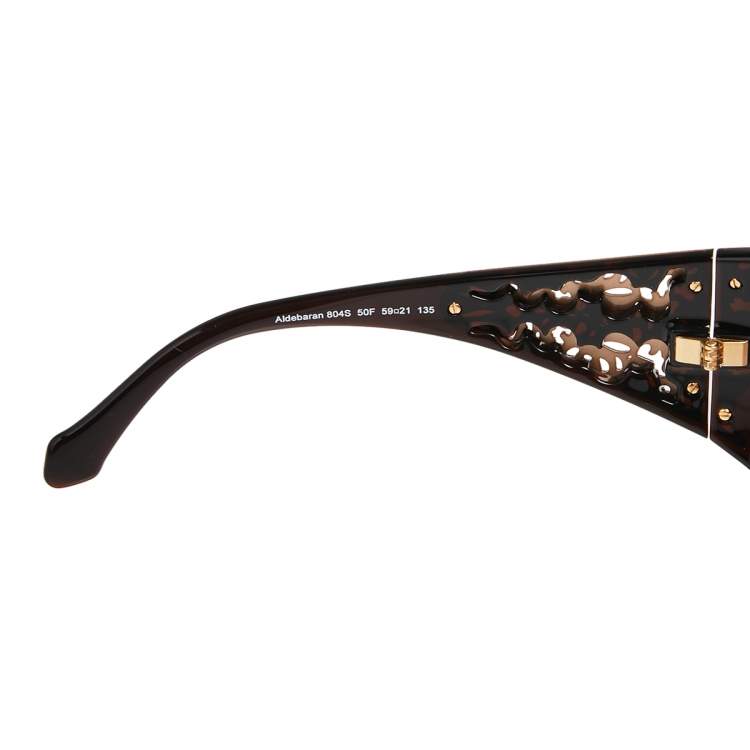 Pre Owned Roberto Cavalli Crystal Embellished / Brown Gradient Aldebaran 804S Square Sunglasses