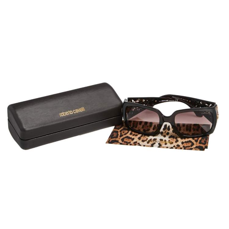 Pre Owned Roberto Cavalli Crystal Embellished / Brown Gradient Aldebaran 804S Square Sunglasses