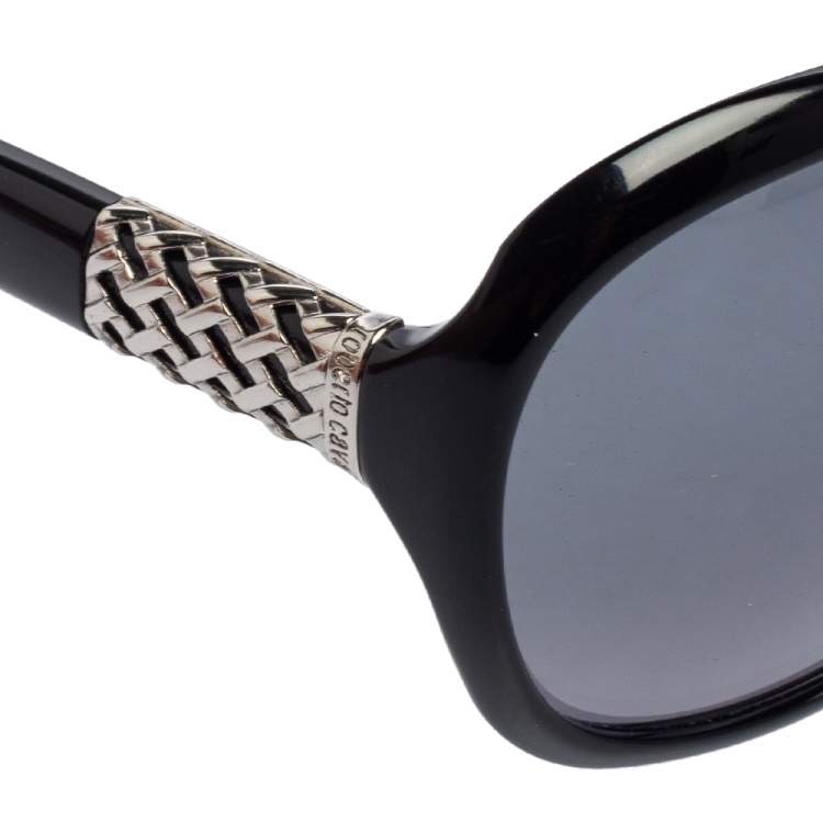 Pre Owned Roberto Cavalli Black Acetate 594S Amarillide Gradient Oversized Sunglasses