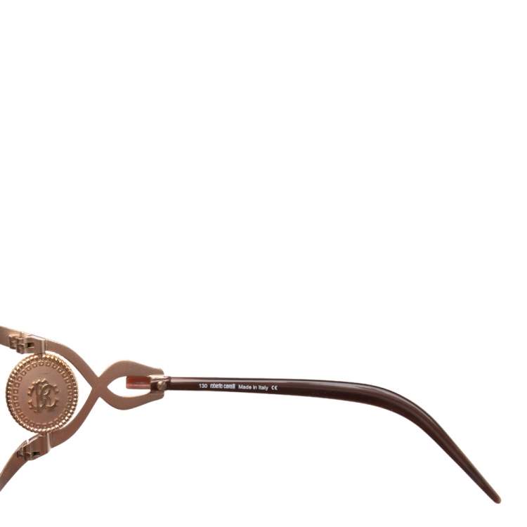 Pre Owned Roberto Cavalli Brown Corniola 445S Oversized Sunglasses