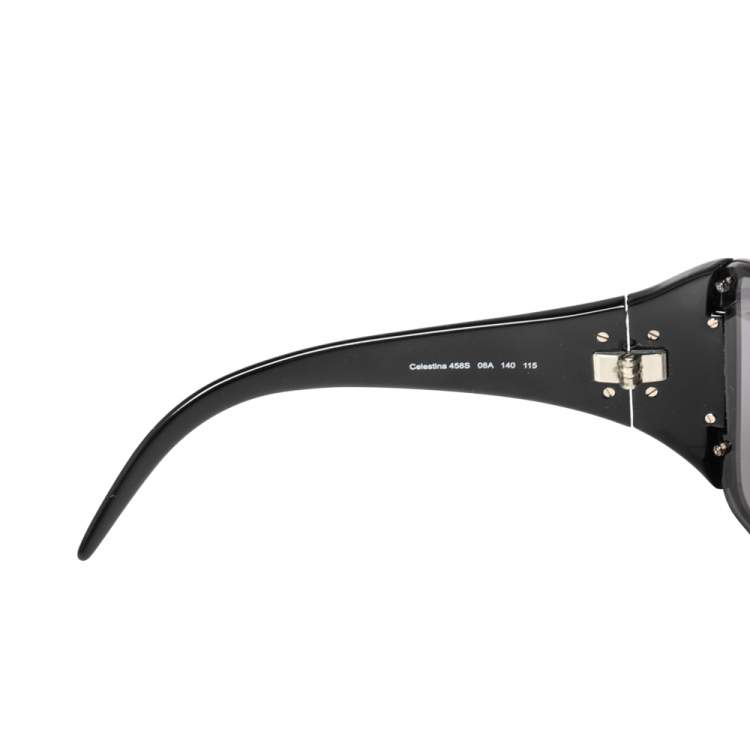 Pre Owned Roberto Cavalli Black Celestina Crystal Embellished Shield Sunglasses