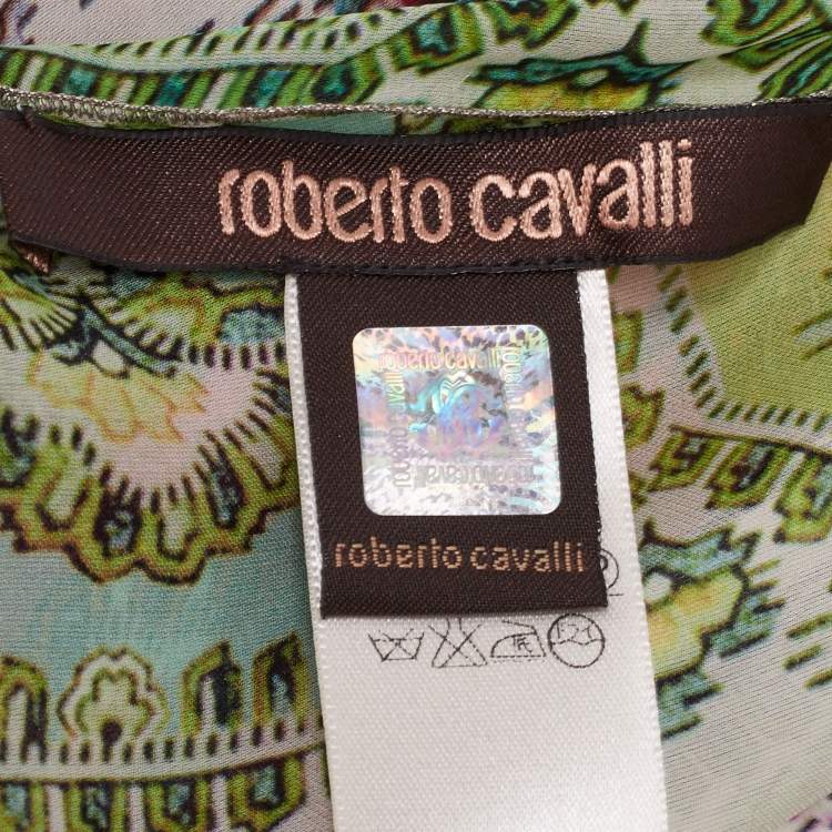 Pre Owned Roberto Cavalli Multicolor Printed Silk Scarf