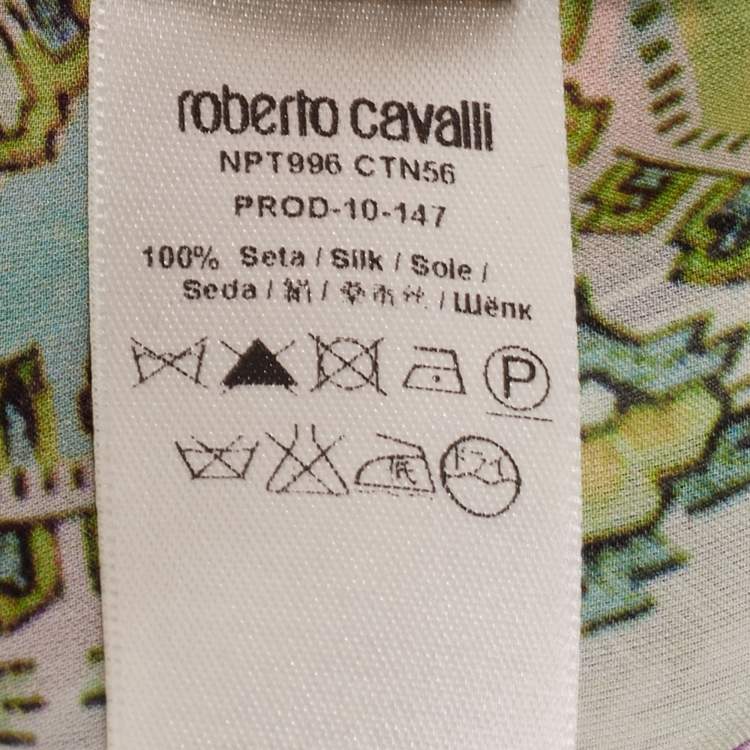 Pre Owned Roberto Cavalli Multicolor Printed Silk Scarf