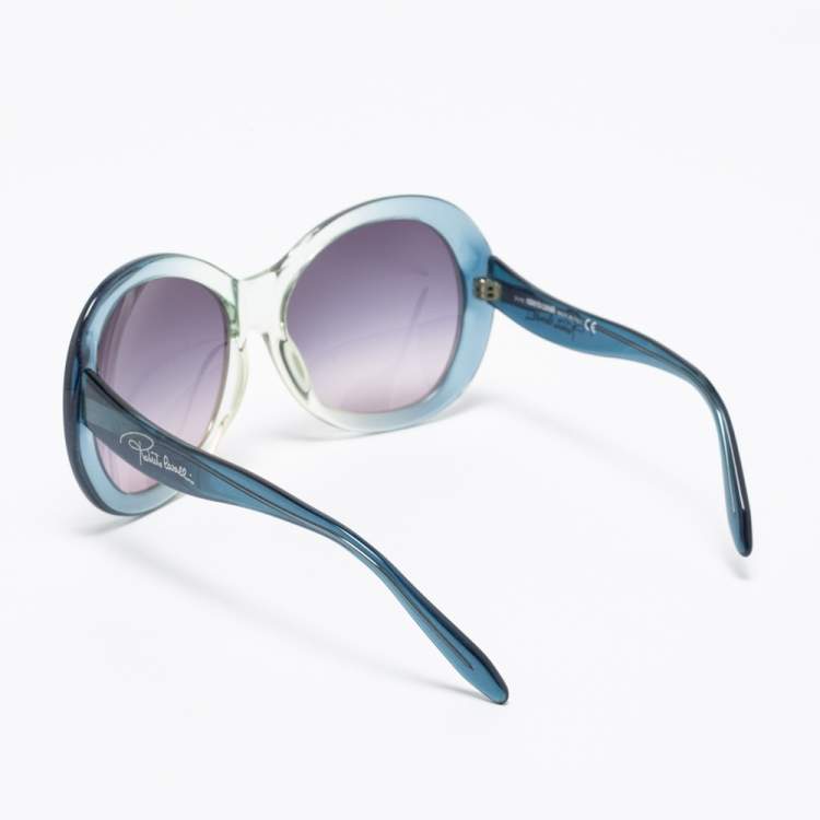 Pre Owned Roberto Cavalli Blue Full Moon 734S Oval Sunglasses