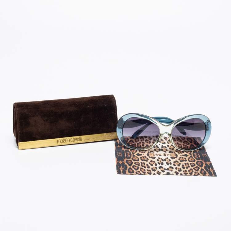 Pre Owned Roberto Cavalli Blue Full Moon 734S Oval Sunglasses
