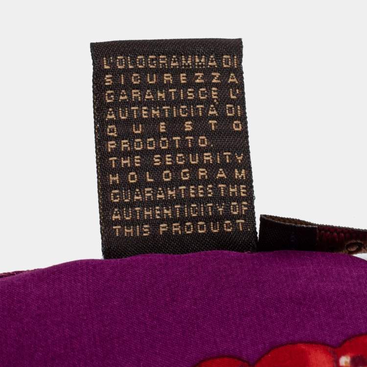 Pre Owned Roberto Cavalli Purple Bejeweled Animal Print Silk Scarf
