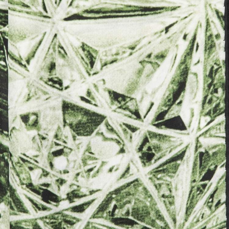 Pre Owned Roberto Cavalli Green/Black Printed Silk Stole