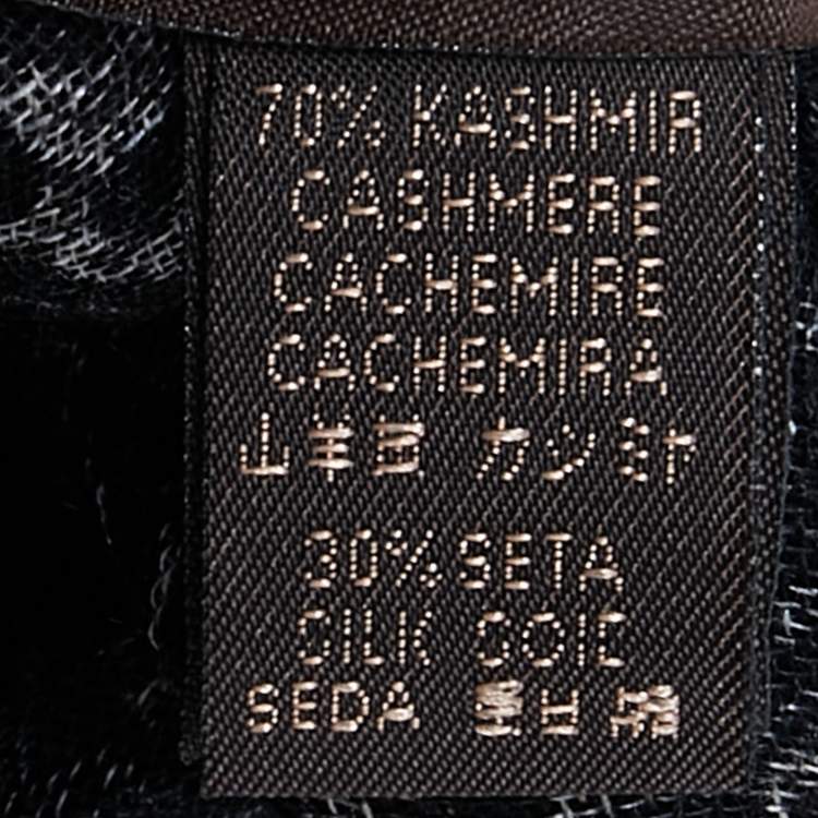 Pre Owned Roberto Cavalli Black Floral Print Cashmere Scarf