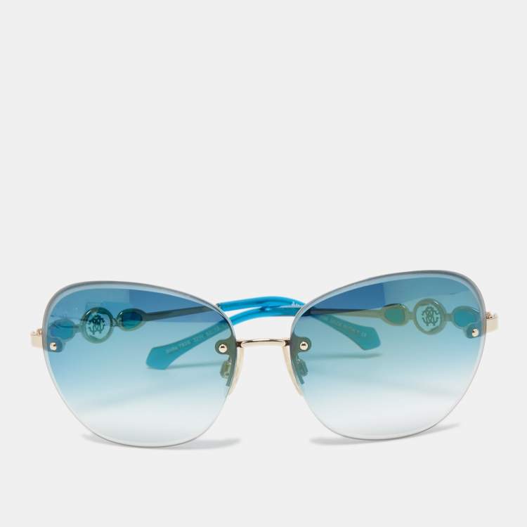 Pre Owned Roberto Cavalli Blue Gradient Stilla 783S Rimless Sunglasses