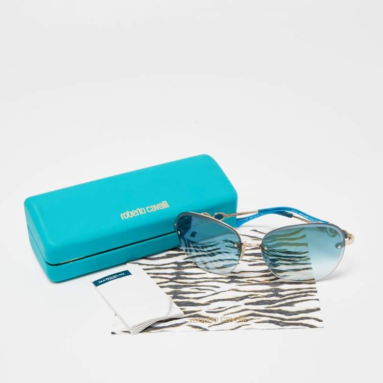 Pre Owned Roberto Cavalli Blue Gradient Stilla 783S Rimless Sunglasses