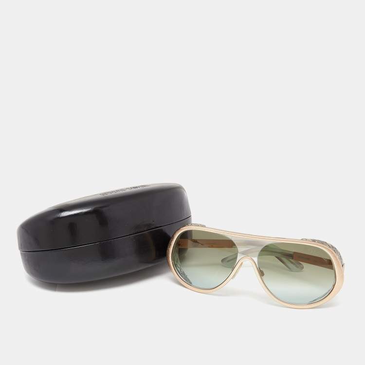 Pre Owned Roberto Cavalli Gold/Green 602S Limited Edition Sunglasses