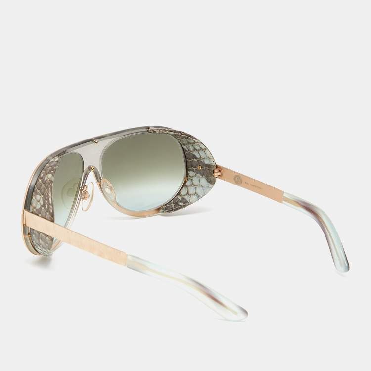 Pre Owned Roberto Cavalli Gold/Green 602S Limited Edition Sunglasses