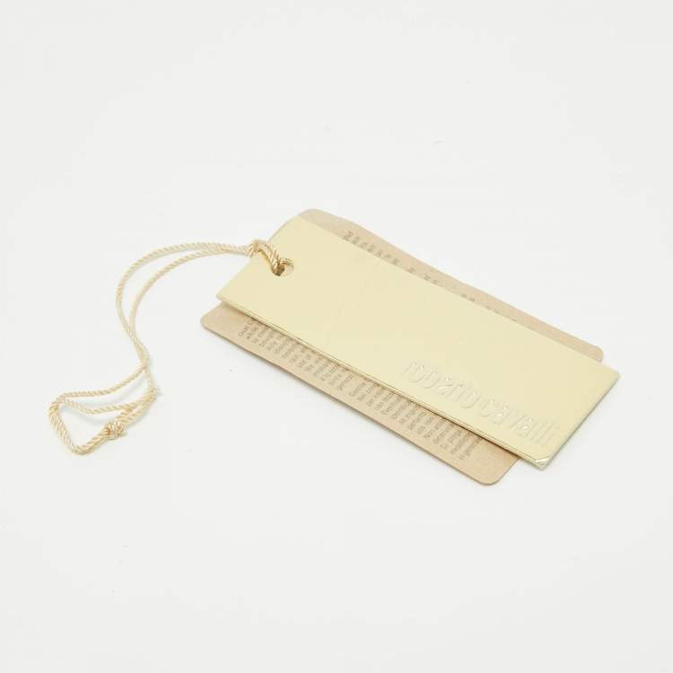 Pre Owned Roberto Cavalli Beige Leaopard Print Canvas RC Logo Waist Belt 95CM