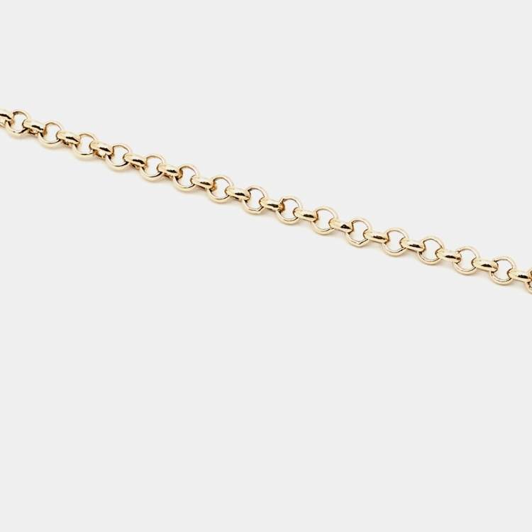 Pre Owned Roberto Cavalli Horn Snake Crystal Gold Tone Necklace