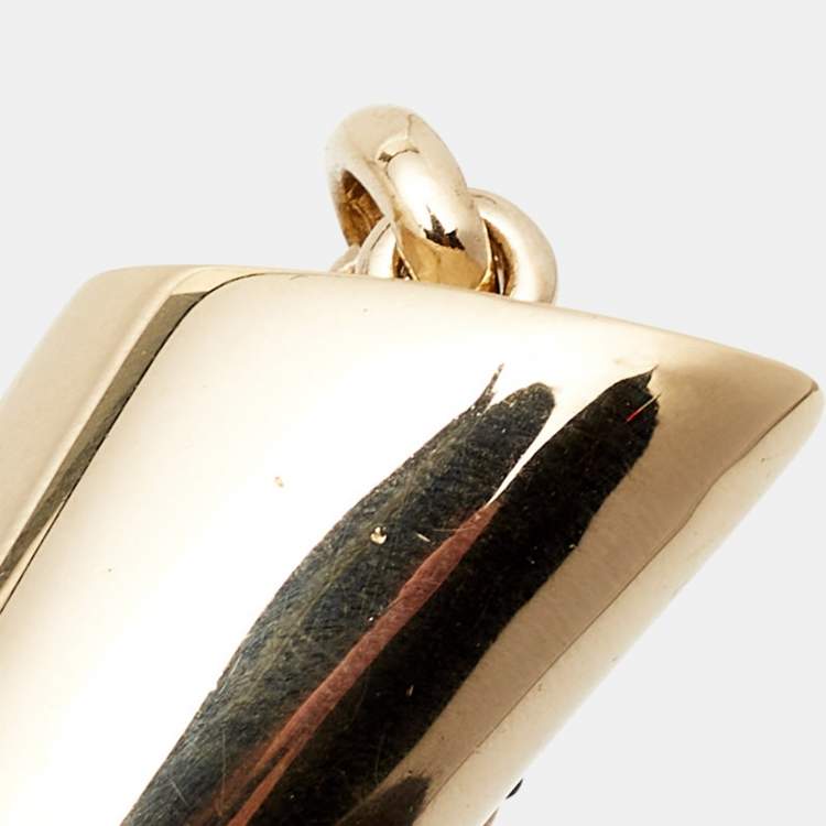 Pre Owned Roberto Cavalli Horn Snake Crystal Gold Tone Necklace