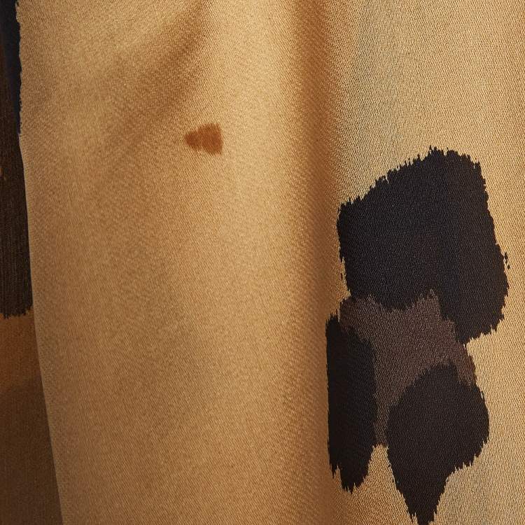 مملوكة مسبقًا Roberto Cavalli Black/Brown Animal Print Silk Scarf