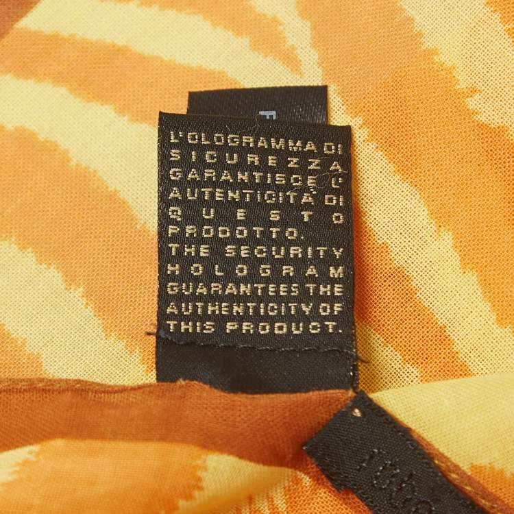 Pre Owned Roberto Cavalli Yellow Printed Cotton Square Scarf 