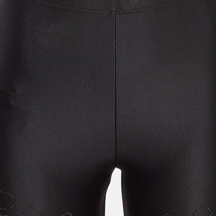 Pre Owned Roberto Cavalli Black Embellished Jersey Leggings S