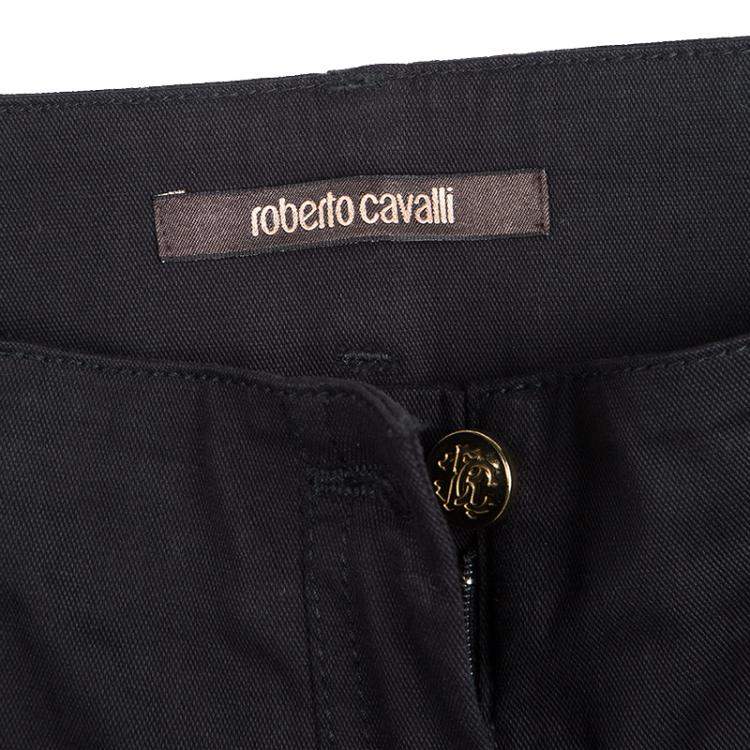 Pre Owned Roberto Cavalli Black Denim Flared Bottom Jeans M