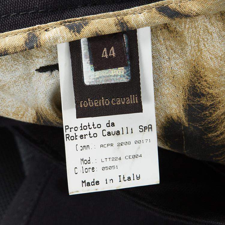 Pre Owned Roberto Cavalli Black Denim Flared Bottom Jeans M