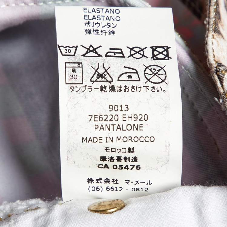 Pre Owned Roberto Cavalli Multicolor Printed Cotton Blend Capri Pants S
