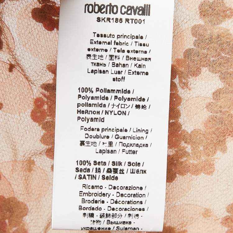 Pre Owned Roberto Cavalli Coral Beige Sequin Mini Dress M
