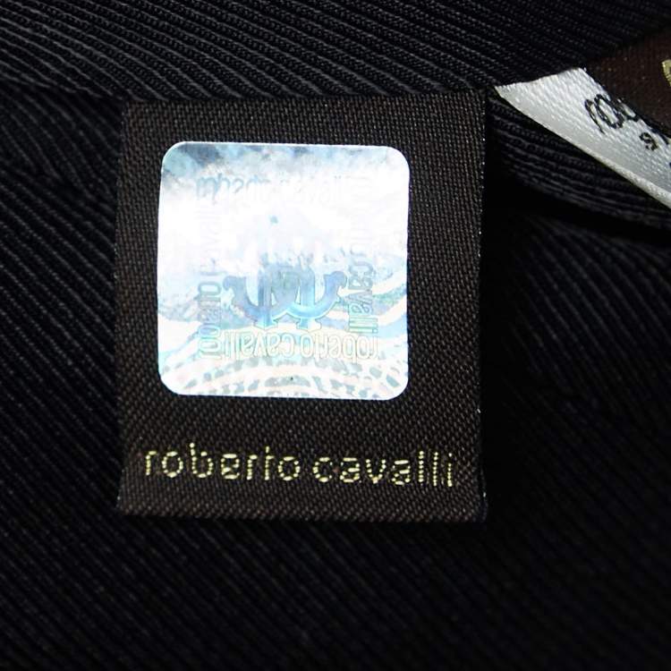 Pre Owned Roberto Cavalli Multicolor Printed Silk Ruffle Detail Jacket M
