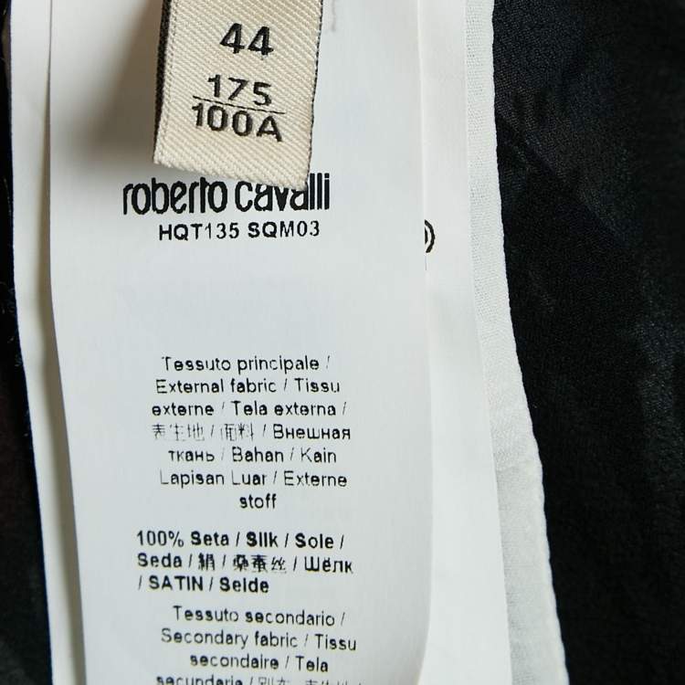 Pre Owned Roberto Cavalli Multicolor Silk Asymmetric Midi Dress M