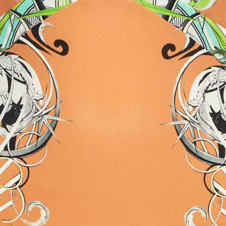 مملوكة مسبقًا Roberto Cavalli Orange Printed Jersey Maxi Dress M