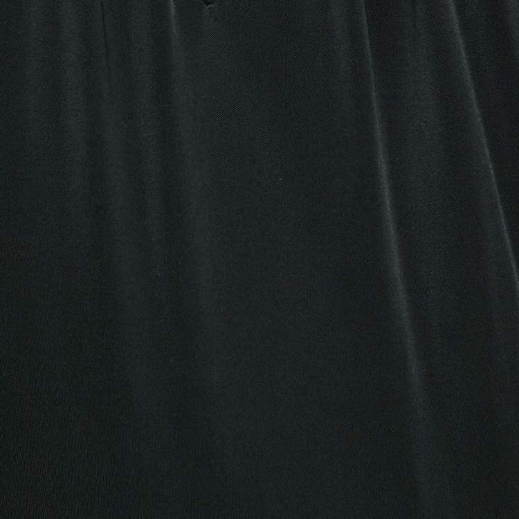 مملوكة مسبقًا Roberto Cavalli Black Jersey Ruffle Detail Top M