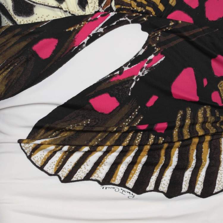 Pre Owned Roberto Cavalli Multicolor Printed Jersey Sheath Dress XL