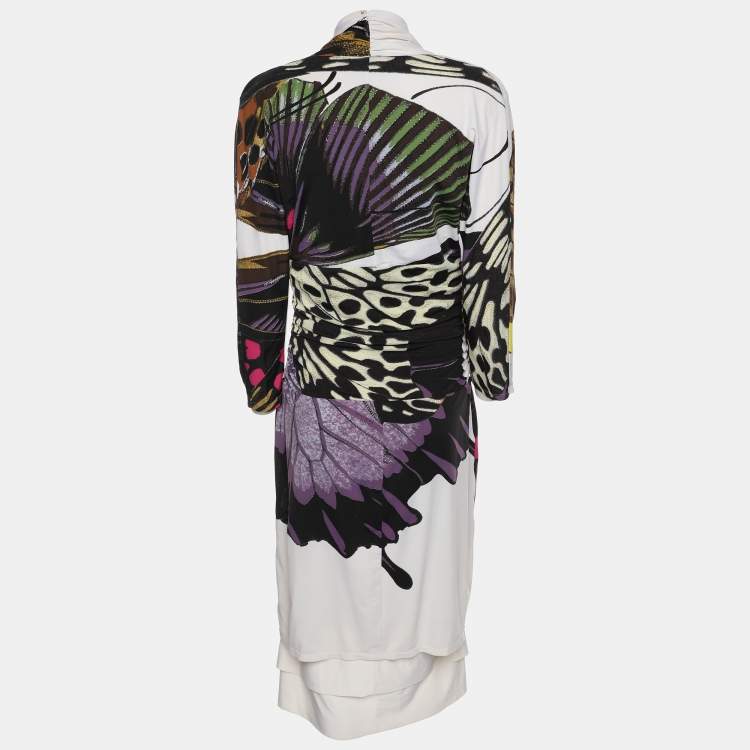 Pre Owned Roberto Cavalli Multicolor Printed Jersey Sheath Dress XL