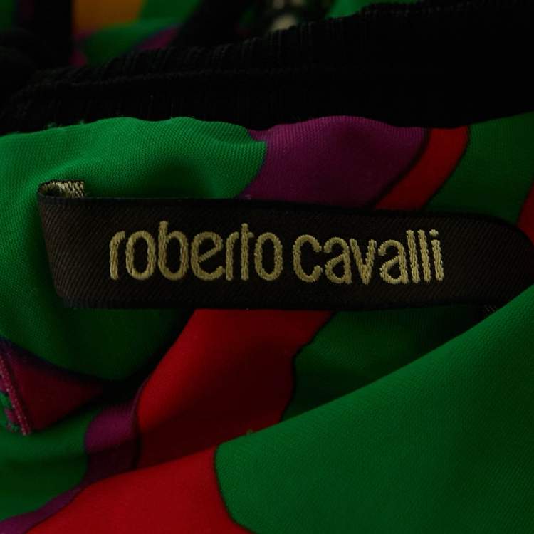 Pre Owned Roberto Cavalli Multicolor Jersey Sleeveless Maxi Dress M