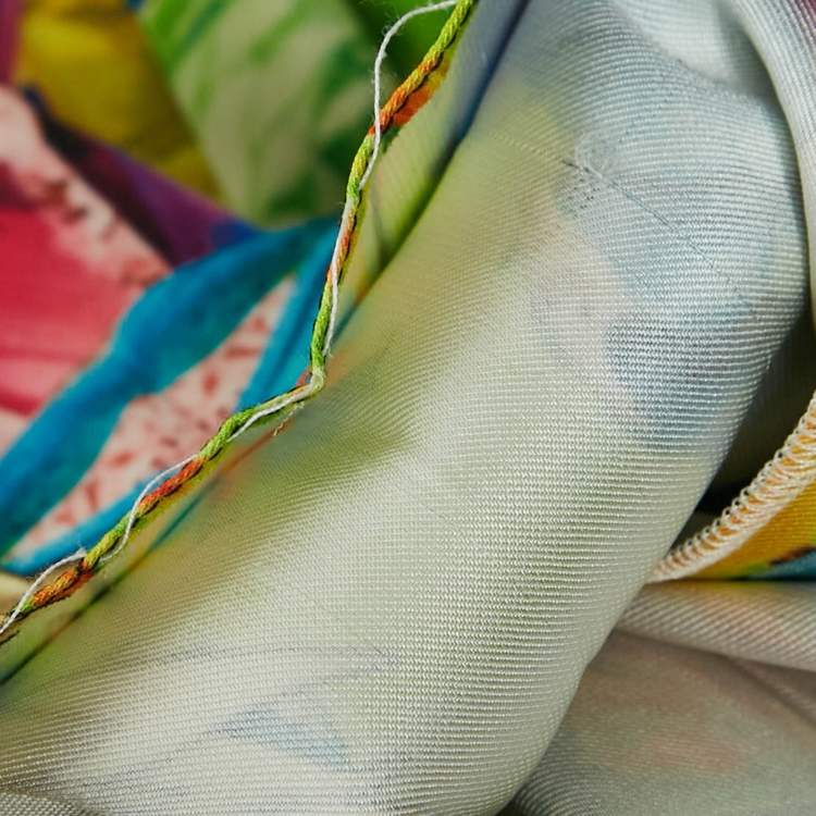 Pre Owned Roberto Cavalli Multicolor Printed Silk Trouser S