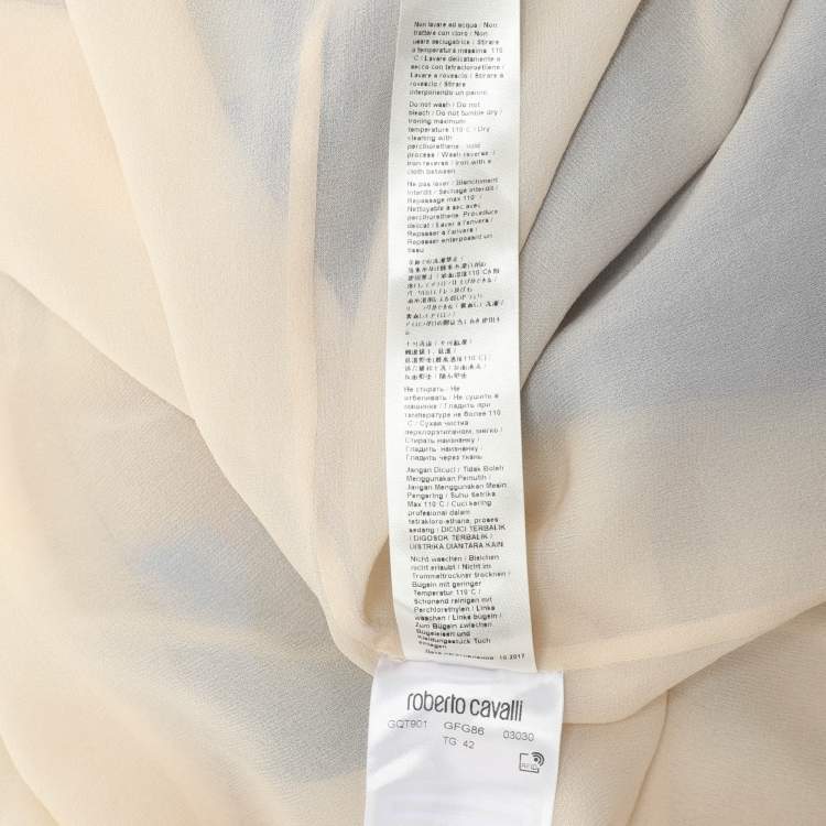 Pre Owned Roberto Cavalli Multicolor Floral Print Silk Kaftan Maxi Dress M
